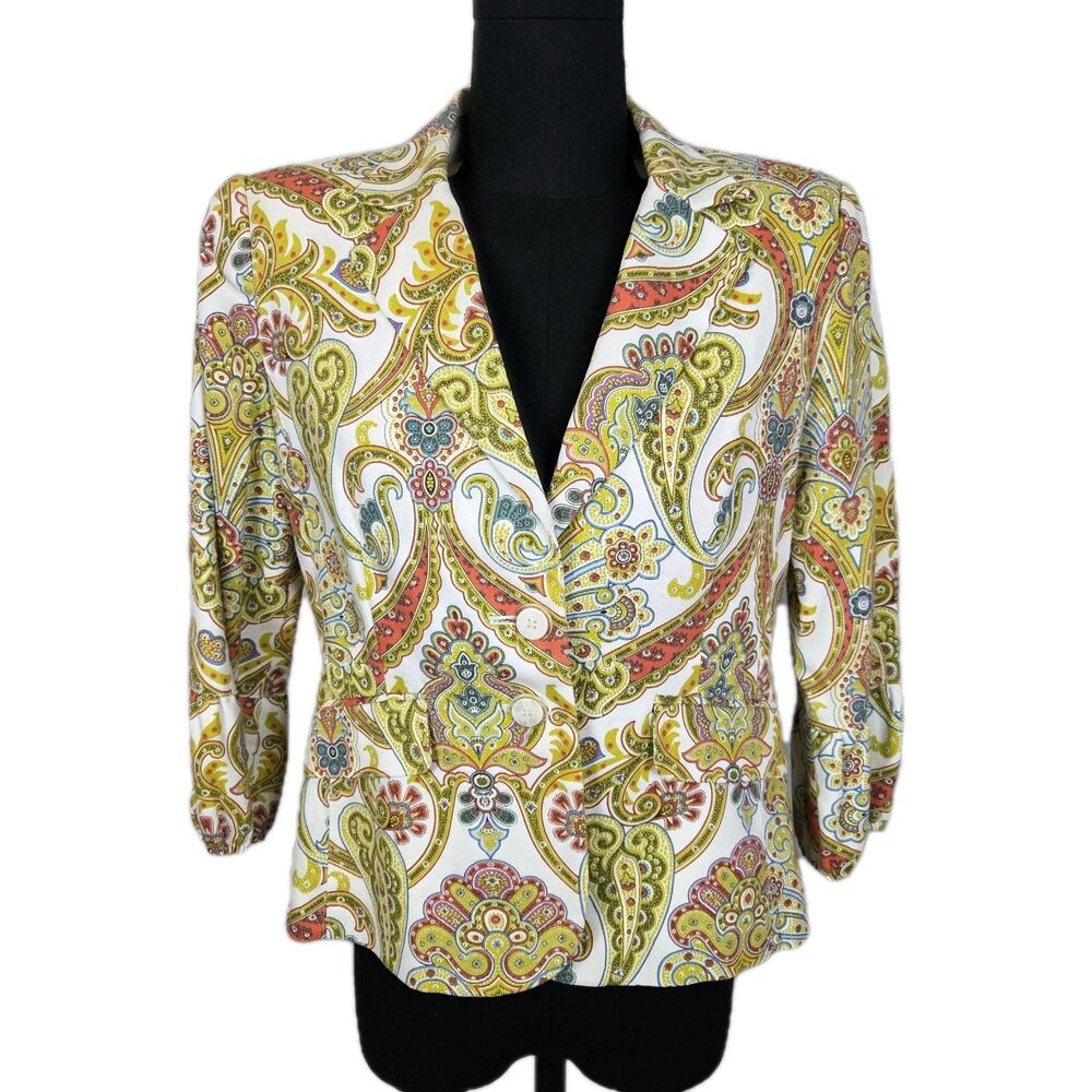 Robert Graham Floral Paisley Maximalist Designer Blazer Sport Coat Jacket Sz 4